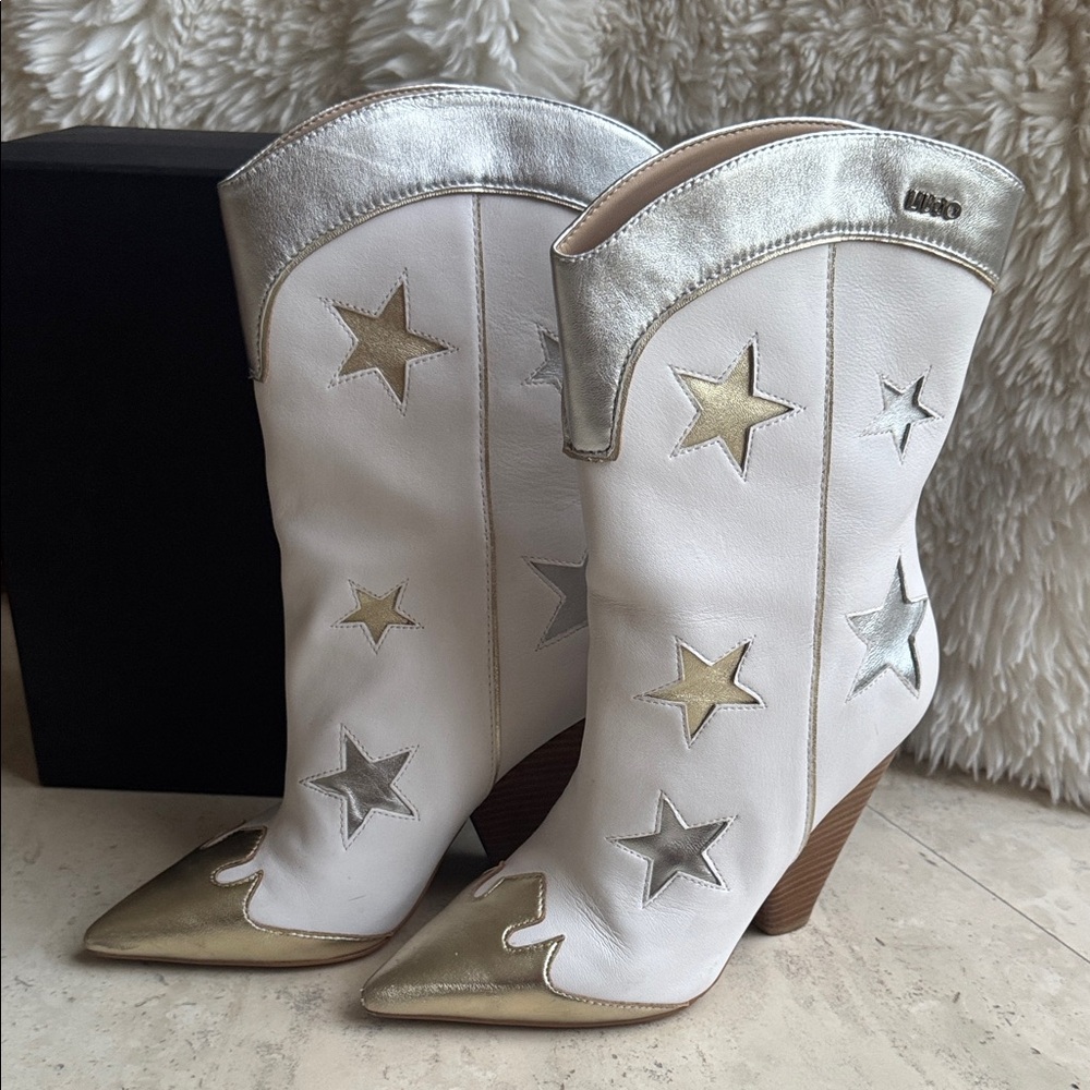 Liu Jo Metallic Star Heeled Boots